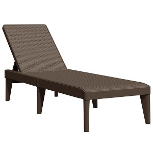 vidaXL Sun Lounger Brown Polypropylene 73.2"x23.6"x11.4" Rattan Finish Adjustable 4-Position Garden Patio Recliner - 1 of 4
