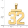 Black Bow Jewelry 14k Yellow Gold, Athletic Collection, Large Polished Number 32 Pendant - 3 of 4