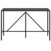 vidaXL Bar Table With Glass Top Black Poly Rattan Tall Modern - 3 of 4