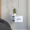 NicBex 1 Drawer Nightstand with Black Handles,Wall Mounted Bedside Table with Storage Space,Modern Side Table for Bedroom - 2 of 4