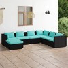 vidaXL Garden Lounge Set Black and Water Blue - 2 of 4