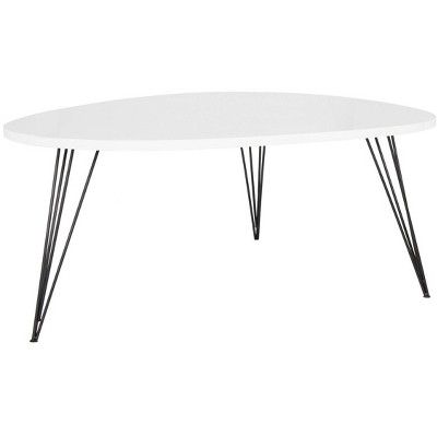 Wynton Triangular Black & White Wood Coffee Table - 44"