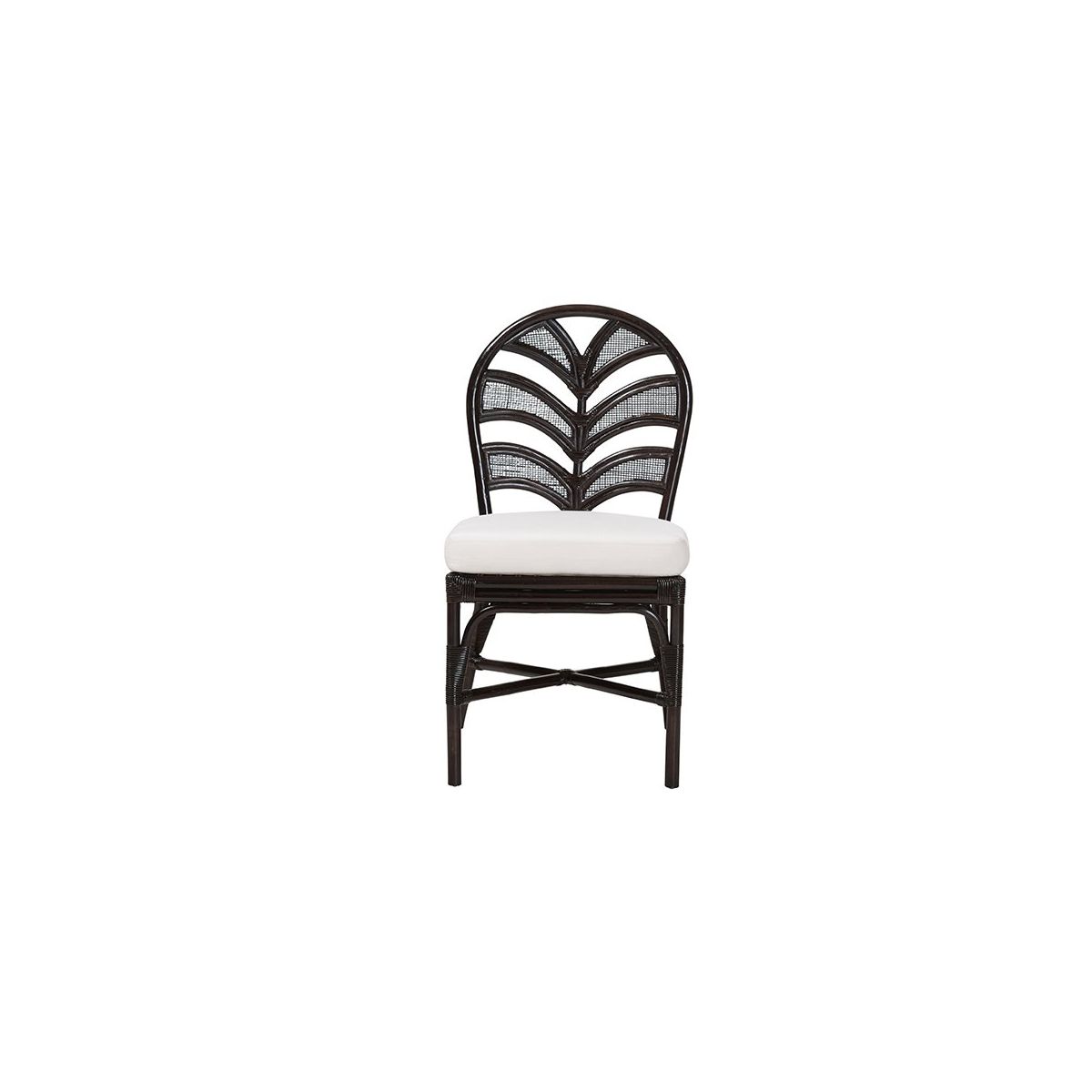 bali & pari,Niven Rattan Dining Chair with Banana Leaf Backrest and Cushion - thumbnail 2