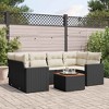 vidaXL 7 Piece Patio Sofa Set with Cushions - Black and Cream - 2 of 4