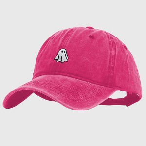 Anna-Kaci Women's Vintage Washed Baseball Cap with Ghost Embroidery - 1 of 4