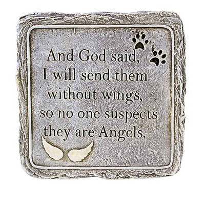 Roman 4.5 Inch Pet Plaque Paw Prints Heart Wings Animal Statues