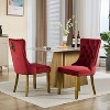 QingMoon Velvet Dining Chairs Set of 2, with Lion Head Pulls Ring and Golden Solid Wood Legs, Legs Nailhead, for Living Room,Apartment - 3 of 4