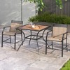 Tangkula Patio Table for 4 People w/ Umbrella Hole Wood-Like Tabletop Metal Support Legs - 2 of 4