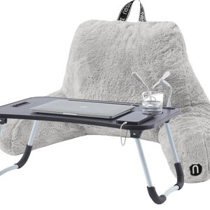 Nestl Fur Reading Pillow, Faux Fur Bed Pillow with Arms, Reading & Bedrest Pillow for Sitting in Bed Adult & Kids - 1 of 4