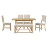 NicBex Dining Table Set for 6 Retro Rectangular Table with Trestle Base 4 Chairs and 1 Bench for Kitchen - 4 of 4