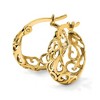 Black Bow Jewelry Tapered Scroll Hoop Earrings in 10k Yellow Gold, 16mm (5/8 Inch) - 3 of 4