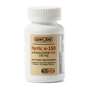 Geri Care Ferric X-150 Polysaccharide Iron Capsules, 100 Count - 1 of 4