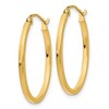 Black Bow Jewelry 1.5mm x 26mm Polished 14k Yellow Gold Square Tube Oval Hoop Earrings - 2 of 4
