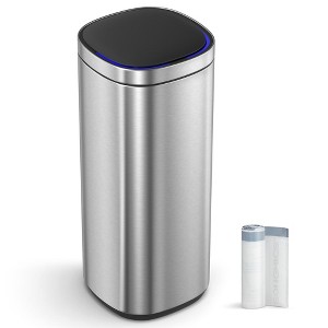 SONGMICS Motion Sensor Trash Can, 13 Gallon Automatic Kitchen Garbage Can, Multi-Colored Indicator Lights, Ozone Odor Control - 1 of 4
