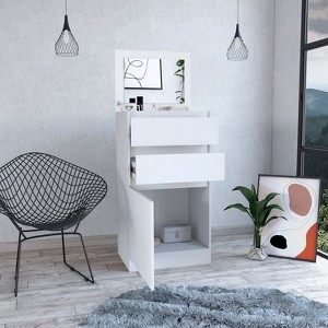 PAGED Vanity Desk Practical Dressing Table with Mirror, Jewelry Box and Drawers for Small Space - 1 of 4