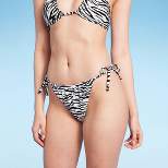 Women's Ultra High Leg Adjustable Coverage Bikini Bottom - Wild Fable™ Black/White Zebra Print