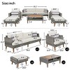 Outdoor 6-Pieces Seating Set, All Weather PE Wicker Sofa Set with Glass Table, Sofa with Steel Frame and Removable Cushions–Cuddlewood - 2 of 4