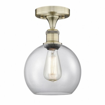 Athens - 1 Light Semi-Flush Mount In Industrial Style-10.75 Inches Tall and 8 Inches Wide