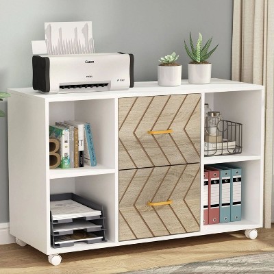 Hommoo 2 Drawer File Cabinet, Large Mobile Filing Cabinet for Letter Size