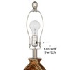 360 Lighting Carlton Modern Table Lamps 28" Tall Set of 2 Swirling Brown Faux Marble Ivory Pleated Linen Drum Shade for Bedroom Living Room Nightstand - 3 of 4
