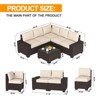 Outdoor Patio Furniture Set, PE Wicker Sectional Sofa Set with Cushions and Coffee Table, All-Weather Patio Conversation Set - 3 of 4