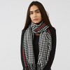 Design Imports Petite Check Fringe Scarf - Black - 3 of 4