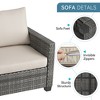 6 Pieces Patio Furniture Set, Rattan Outside Couch with Thickened Cushions, Outdoor Storage and Coffee Table for Balcony, Porch, Backyard, Garden - 4 of 4