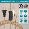 Unique Bargains Vintage Twisted Cloth Covered Lamp Wire with Switch Button and Plug - 3 of 4