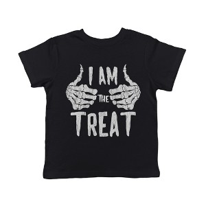 Toddler Funny T Shirts I Am The Treat Sarcastic Halloween Graphic Novelty Tee For Young Kids - Crazy Dog Toddler T Shirt For Halloween Season - 1 of 4