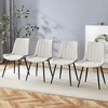 NicBex Modern PU Colorblock Design Armless Set of 4 Dining Chairs with Black Metal Legs,Minimalist Office Chairs,Living Room Side Chairs - 2 of 4