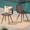 Garden Rattan Dining Chairs Set Of 2,Woven Polyethylene Rattan Armless Chair,Outdoor Chair With Tapered Legs And Iron Frame-Coolbibila - 3 of 4