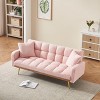 Kumasinova 69" Adjustable Sofa Bed,Teddy Fabric 3-Seater Sleeper Sofa with Adjustable Backrest,Golden Metal Legs,Couch for Living Room,Bedroom - 4 of 4