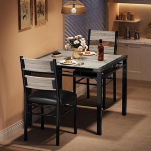 CuisinSmart Dining Table Set for 4, Dining Room Table Set for 4 with Upholstered Chairs, Kitchen Table Chairs Set of 4 with Corner Protector - 1 of 4