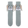 Looney Tunes Bugs Bunny With 3D Ear Attachments Gray Casual Crew Socks - 3 of 4