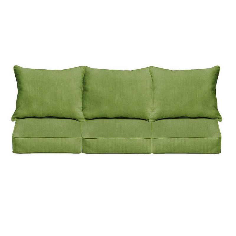 Sunbrella Outdoor Corded Sofa Pillow and Cushion Set Cilantro Green, 1 of 8