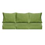 Sunbrella Outdoor Corded Sofa Pillow and Cushion Set Cilantro Green