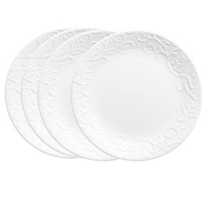 Corelle 4pk 8.5" Vitrelle Bella Faenza Lunch Plates: White Round Salad Plates, Dishwasher-Safe, Service for 4 - 1 of 4