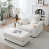 VYNXARIA Oversized Accent Chair with Ottoman, Single Sofa Chair with Large Seat and Extra Wide Armrests,Beige - 2 of 4