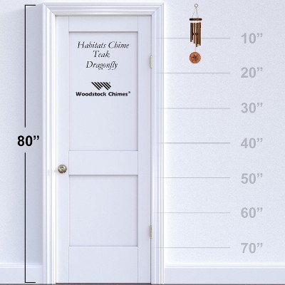 Teak and Copper Dragonfly Wind Chime for Outdoor Decor