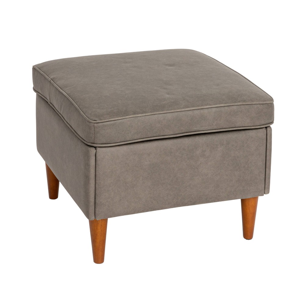 Storied Home Atley Ottoman with Storage Ash Gray