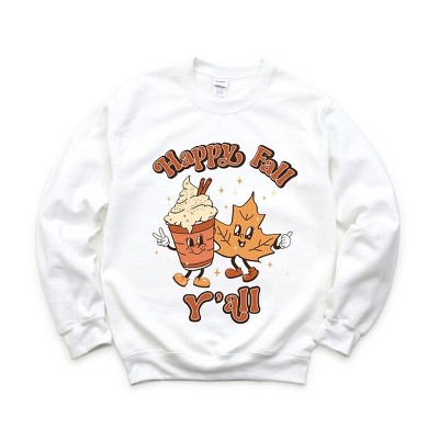 Simply Sage Market Women's Graphic Sweatshirt Retro Happy Fall Y'all Leaf