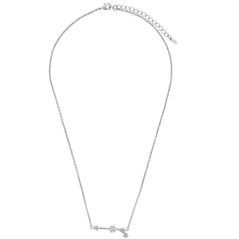 SHINE by Sterling Forever Delicate CZ Constellation Pendant Necklace Silver Aries, 3 of 6