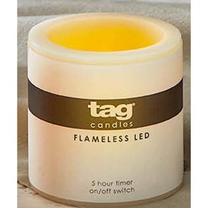 tagltd 4X4 Light-Up Led Pillar Candle With 5 Hour Timer Flameless Dripless Reusable For Home Decor Wedding Parties - 1 of 4