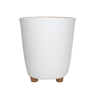 Footed Planter White Terracotta by Foreside Home & Garden