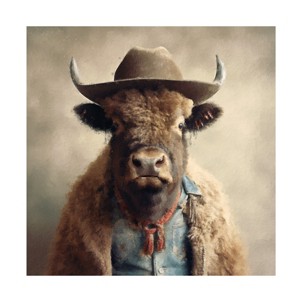 Canvas Wall Art - Sean Parnell 'Buffalo Bill' Wall Art for Living Room, Bedroom, or Office Décor by Trademark Fine Art - 14 x 14 Inches - 1 of 4
