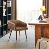ARTPLAN Mid Century Modern Dining Chair, Faux Leather with Walnut,Uphoolsted Accent Arm Chair,Sitting Chair with Wooden Gold Metal feet - 4 of 4