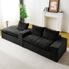 95.7'' Turtle Velvet L-Shaped Sectional Sofas with Twin-Seat and Left Chaise, Convertible Between L-Shape and Straight Shape, Includes 5 Pillows - 4 of 4