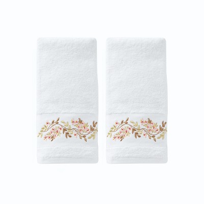 2pc Misty Floral Hand Towel Set White - Saturday Knight Ltd.