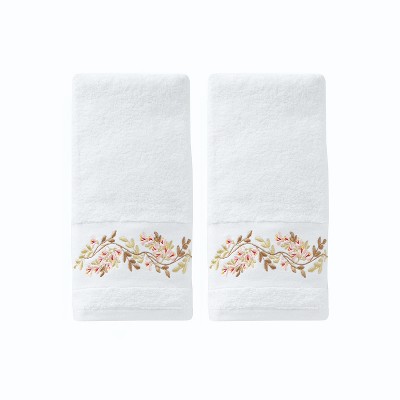 2pc Misty Floral Hand Towel Set White - Saturday Knight Ltd.