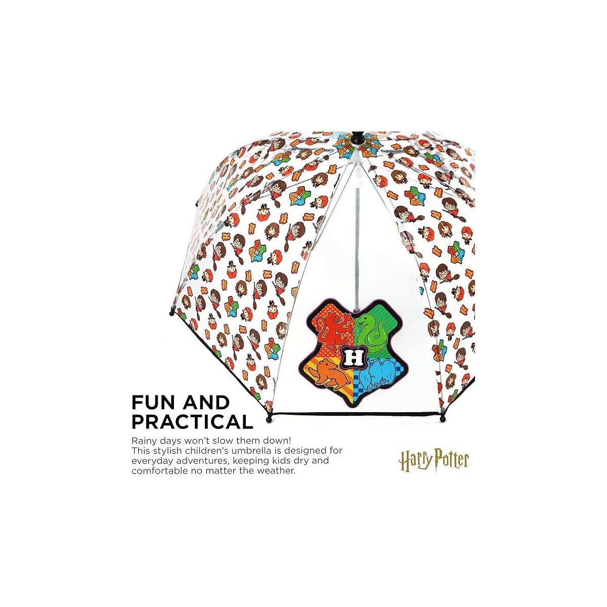ABG Accessories Boys Clear Umbrella - Harry Potter Kids Umbrella Clear Rain Wear For Ages 3-10 - thumbnail 3